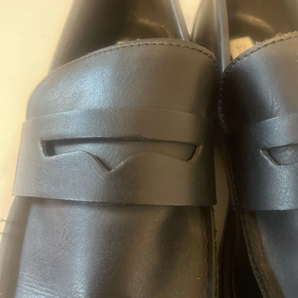 Women's black Penny Loafers Shoes Steve Madden 9M Lotto 1.5”heel